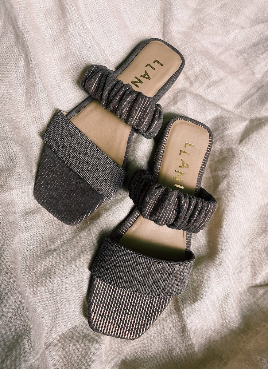 Suede Scrunchie Sandal Iron – Llani