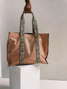 rose gold leather kavi bag 