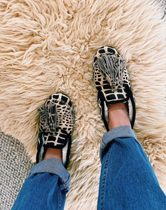 Calf hair moccasin slipper Clearance