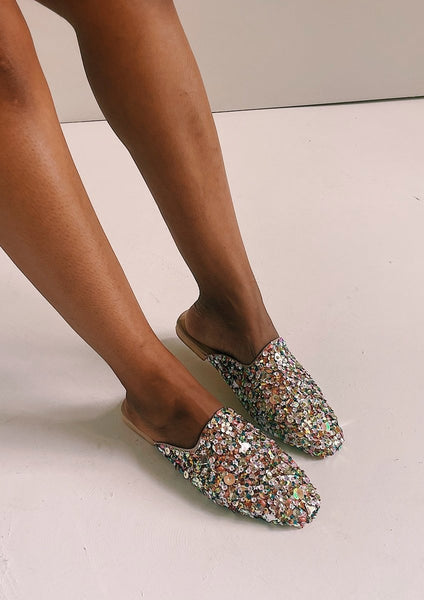 Glitter deals loafer slides