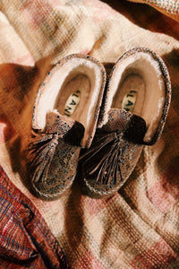 Sueded Snake Shearling Moccasin - Llani