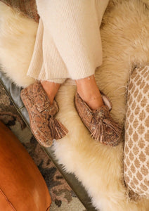Sueded Snake Shearling Moccasin - Llani